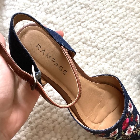 Rampage corinna floral denim pointed sandal flats - Picture 4 of 10